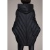 Simple Black Cloak Sleeves zippered Warm Winter Duck Down Coat