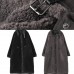 Organic stand collar drawstring Plus Size tunic coat black Dresses outwear