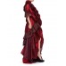 MORPHEW ATELIER Cranberry Red Silk & Rayon Duchess Satin Taffeta Asymmetrically Draped Dramatic Opera Coat Gown