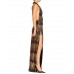 MORPHEW COLLECTION Copper & Gold Backless Disco Gown With Slit Made From 1970S Sequin Fabric