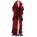 MORPHEW ATELIER Cranberry Red Silk & Rayon Duchess Satin Taffeta Asymmetrically Draped Dramatic Opera Coat Gown