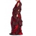 MORPHEW ATELIER Cranberry Red Silk & Rayon Duchess Satin Taffeta Asymmetrically Draped Dramatic Opera Coat Gown