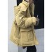 2019 plus size warm winter coat side open winter coats yellow hooded women parkas