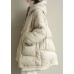 Trendy Beige Stand Collar Warm Winter Duck Down Coat