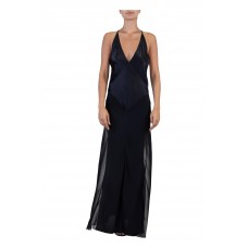 MORPHEW COLLECTION Black Silk Charmeuse Bias Cut Slip Gown