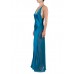 MORPHEW COLLECTION Lyons Blue Silk Charmeuse Bias Cut Slip Gown