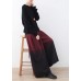 winter red new literary retro drawstring  loose wide leg skirt pants