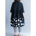 Italian low high design cotton clothes Cotton black prints blouses summer