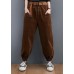 Beautiful casual pants unique chocolate Sewing pockets thick pants