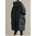 Black warm Duck Down Winter Coats Zip Up Winter