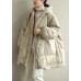 Trendy Beige Stand Collar Warm Winter Duck Down Coat