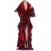 MORPHEW ATELIER Cranberry Red Silk & Rayon Duchess Satin Taffeta Asymmetrically Draped Dramatic Opera Coat Gown