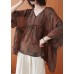 Natural floral clothes For Women v neck asymmetric summer blouses